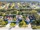 Aerial view showcasing a neighborhood with houses and lush greenery at 488 Acacia Tree Way, Kissimmee, FL 34758