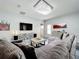 Elegant living room featuring a large sectional sofa and statement chandelier at 2510 Black Lake Blvd, Winter Garden, FL 34787