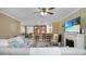 Open concept living room with kitchen views at 607 Pensacola Ln, Lake Mary, FL 32746
