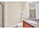 Clean bathroom with granite vanity and a shower at 611 Lasso Dr, Kissimmee, FL 34747