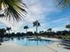 Stunning community pool with palm trees and blue sky at 10118 Storey Grove Way, Winter Garden, FL 34787
