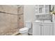 Clean bathroom with shower/tub combo and white vanity at 833 N County Road 13, Orlando, FL 32820