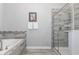 Bathroom with soaking tub and walk-in shower at 1550 Observer Ln, Davenport, FL 33896
