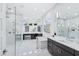 Luxurious Primary bathroom with marble floors, a soaking tub, and a walk-in shower at 2205 Lake Sylvan Oaks Ct, Sanford, FL 32771