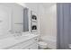 Clean bathroom with a bathtub, shower, and white vanity at 4023 Meandering Bay Dr, Apopka, FL 32712