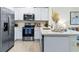 Modern kitchen with stainless steel appliances and white cabinets at 2774 Puffin Pl, Davenport, FL 33837