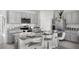 Modern kitchen with gray cabinets, granite countertops, and an island at 3869 Rory Pond Ct, Lakeland, FL 33811