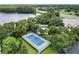 Aerial view of community amenities including tennis court and pool at 105 Northlake Dr # 105, Sanford, FL 32773