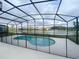 Screened-in pool and patio overlooking a lake at 2553 Shanti Dr, Kissimmee, FL 34746