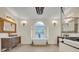 Elegant bathroom with a freestanding soaking tub, and a walk in shower at 333 N Spaulding Cv, Lake Mary, FL 32746