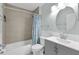 Clean bathroom with a shower/tub combo and vanity at 2080 Cobblefield Cir, Apopka, FL 32703