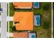 House with pool and surrounding landscape, viewed from above at 4027 Oakrise Loop, Davenport, FL 33837