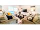 Spacious living room featuring comfortable sofas, a large TV, and ample natural light at 4027 Oakrise Loop, Davenport, FL 33837