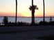 Stunning sunset over calm water, palm trees, and a quiet dock at 110 Cypress Woods Ct # 5C, Deltona, FL 32725