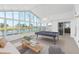 Sunroom with a pool table and large windows overlooking the water at 3149 Bear Path, Kissimmee, FL 34746