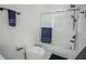 Clean bathroom with a toilet, bathtub, and shower at 2214 Wyndham Palms Way, Kissimmee, FL 34747