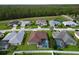 Aerial view of houses and neighborhood with a community pool at 344 Barbera Dr, Davenport, FL 33897