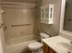 Clean bathroom with tub shower combo and updated vanity at 1915 Sw 34Th Court Ct, Ocala, FL 34474