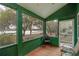 Lakefront screened porch with wooden flooring and seating at 22649, 22645 And Tbd Ne 105Th Avenue Rd, Fort Mc Coy, FL 32134