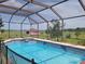 Inviting screened pool with spa and a tranquil backyard view at 6895 Se 96Th Place Rd, Belleview, FL 34420