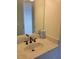 Vanity with sink and large mirror in a light and bright bathroom at 6895 Se 96Th Place Rd, Belleview, FL 34420