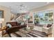 Living area with sliding doors opening to a pool and patio at 3051 Sw 41St Pl, Ocala, FL 34474