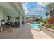 Relaxing pool area with covered patio and lush landscaping at 3051 Sw 41St Pl, Ocala, FL 34474
