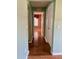 Light and bright hallway with wood-look flooring and neutral walls at 10787 Sw 53Rd Cir, Ocala, FL 34476