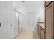 Bathroom with walk-in shower, double vanity, and granite countertop at 3554 Nw 55Th Cir, Ocala, FL 34482