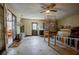 Spacious basement with concrete floors, plenty of storage, and access to backyard at 567 Silver Course Run, Ocala, FL 34472