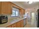 Kitchen features wood cabinets, double sink, and an air fryer at 2093 Nw 50Th Cir, Ocala, FL 34482