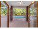 Inviting pool area with brick columns and screened enclosure at 7086 Se 12Th Cir, Ocala, FL 34480