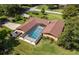 Top-down view of house and a screened pool at 735 Se 22Nd Ave, Ocala, FL 34471