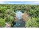 Aerial perspective of Rainbow River; showcasing its natural beauty and recreational uses at 8975 Sw 202Nd Avenue Rd, Dunnellon, FL 34431