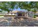 Large backyard with gravel, landscaping and a screened patio at 8678 Sw 83Rd Cir, Ocala, FL 34481