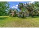 Large backyard with mature palm trees and green grass at 5240 Se 17Th St, Ocala, FL 34471