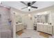 Modern bathroom with double vanity, large shower, and updated fixtures at 5240 Se 17Th St, Ocala, FL 34471