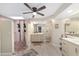 Modern bathroom with double vanity, large shower, and updated fixtures at 5240 Se 17Th St, Ocala, FL 34471