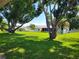 Large backyard with lush grass and mature trees at 10765 Sw 62Nd Ter, Ocala, FL 34476