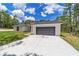 New construction home exterior, featuring a gray garage door and white siding at 13359 Sw 80Th St, Dunnellon, FL 34432