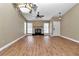 Living room with hardwood floors, fireplace and neutral wall colors at 2309 Se 19Th Cir, Ocala, FL 34471