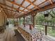 Relaxing covered porch with wooden picnic table and rocking chairs at 4344 Cr 542H, Bushnell, FL 33513