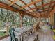 Covered porch with wooden furniture and ceiling fan at 4344 Cr 542H, Bushnell, FL 33513