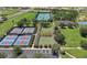 Aerial view of tennis and bocce ball courts at 9818 Sw 63Rd Loop, Ocala, FL 34481