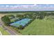 Aerial view of community tennis courts at 9818 Sw 63Rd Loop, Ocala, FL 34481