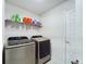 Laundry room with washer, dryer, and shelving at 3962 Ne 58Th Cir, Silver Springs, FL 34488