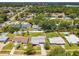 Aerial view of neighborhood showing home's location and surrounding properties with pools at 4612 Bradley Ave, Orlando, FL 32839