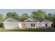 Craftsman style home with blue siding and landscaping at Tbd Magnolia Place Dr, Ocklawaha, FL 32179