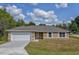 Newly built single-story home with a white garage door at 12789 Sw 86Th Cir, Ocala, FL 34473