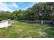 Large backyard with wooden fence and mature trees at 49 Fisher Way, Ocklawaha, FL 32179